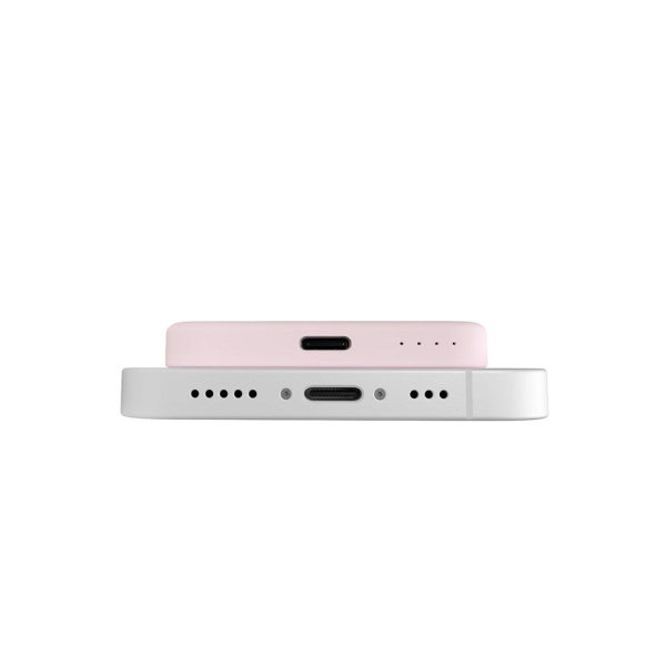 Puro Mini Power Mag 15W Magnetisk Powerbank 4200 mAh m. USB-C Stik - MagSafe Kompatibel - Lyserød on Sale