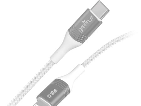 SBS x GREEN_E 30W USB-C til Lightning Kabel m. Genbrugssæt - 1.2 m - Hvid Online Hot Sale