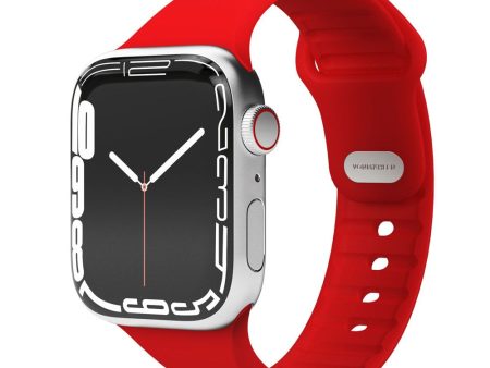 Apple Watch (38 40 SE 41 42mm) Vonmählen Classic Band 2 Genanvendt Silikone Rem - Rød on Sale