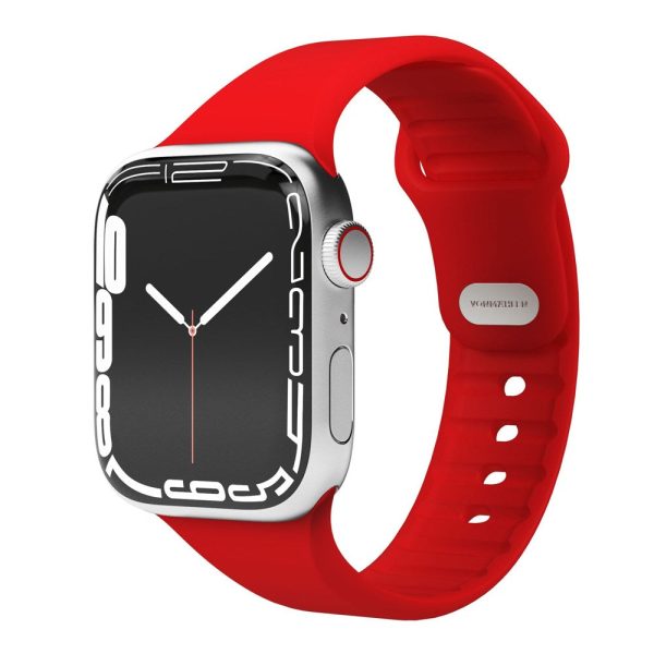 Apple Watch (38 40 SE 41 42mm) Vonmählen Classic Band 2 Genanvendt Silikone Rem - Rød on Sale