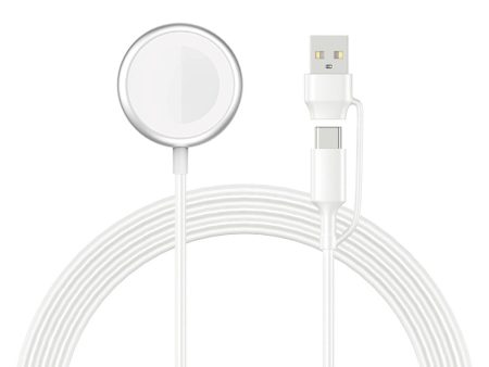 Smartline 2-i-1 Apple Watch Magnetisk Trådløs Oplader - 2,5W - 1m. - Hvid Fashion