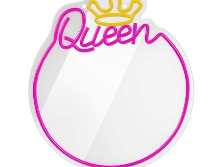 Forever Light LED Neon Lys Spejl -  Queen  Online Hot Sale