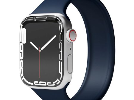 Apple Watch (42 44 SE 45 46 49mm) Vonmählen Solo Loop Large Silikone Rem - Mørkeblå Fashion