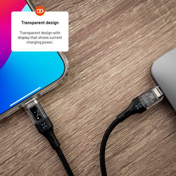 Fixed LED Display USB-C til USB-C PD Kabel 100W - 1.2m - Sort Cheap