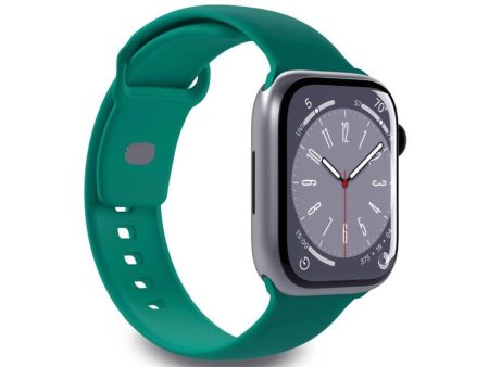 Apple Watch (38 40 SE 41 42mm) Puro ICON Silicone Urrem - Grøn For Sale