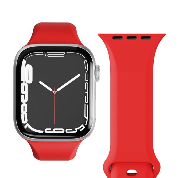 Apple Watch (38 40 SE 41 42mm) Vonmählen Classic Band 2 Genanvendt Silikone Rem - Rød on Sale