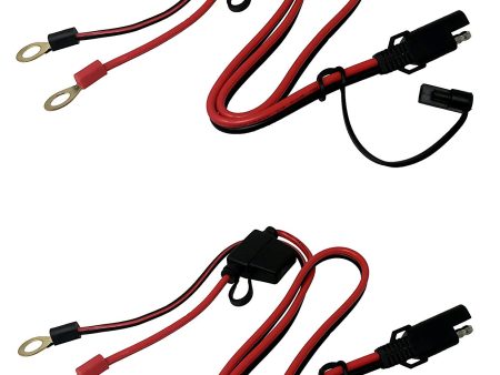 Tetra-Teknica MotoBasics Series RHS-01 12V Ring Terminal Harness with Black Fused 2-Pin Quick Disconnect Plug, 2 Feet, 16 Gauge Copper Wire, 10A Fuse, 2 Per Pack Sale