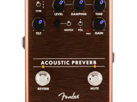 Fender Acoustic Preverb Pre-amp Reverb Pedal Online Sale