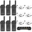 6 Pack of Motorola DLR1060 900MHz ISM Band 1 Watt 6 Channels License Free Digital Two-Way Radio and Multi-Unit Charger and Surveillance Headset Sale