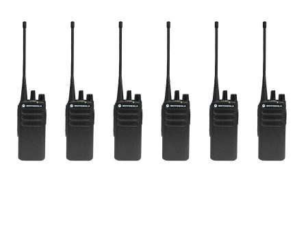 6 Pack of Motorola CP100D Analog UHF Two Way Radio, 16 Channel, 4 Watt (403-480MHz) Supply