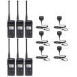 DTR700 50 Channel 1 Watt 900MHZ License Free Digital Two Way Radio with HKLN4606 Speaker Microphone (6 Pack) Supply