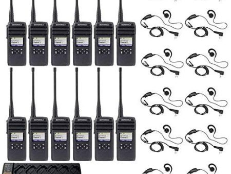 DTR700 50 Channel 1 Watt 900MHZ License Free Digital Two Way Radio with HKLN4604 C-Ring Headset and PMPN4465 Multi Unit Charger (12 Pack) Fashion